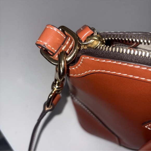 Dooney & Bourke Brown Dome Satchel with Gold Hardware - Picture 10 of 13